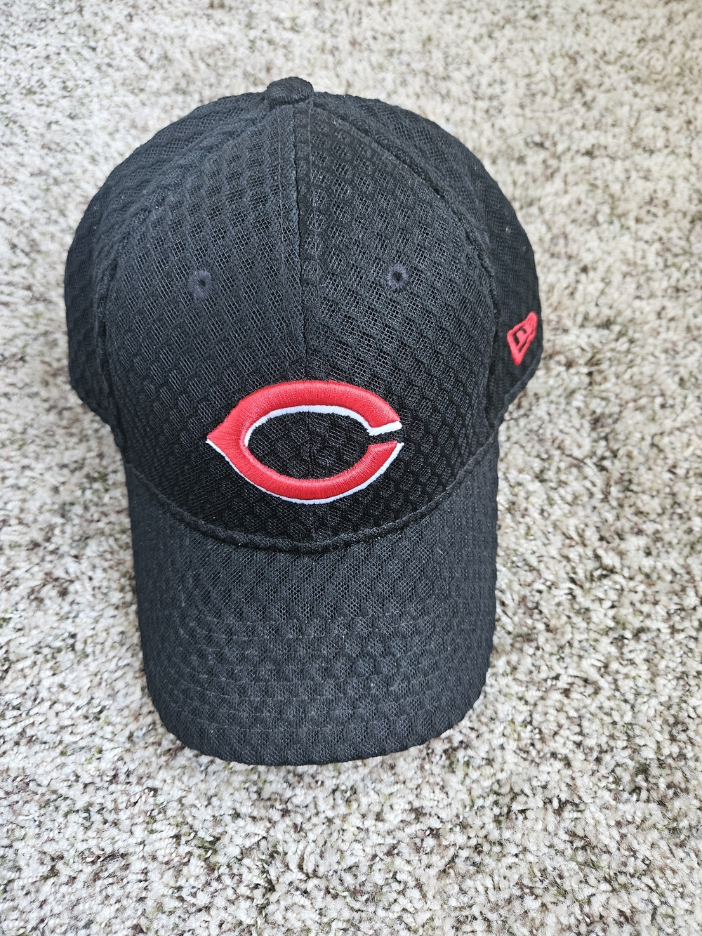 New Era Black Baseball Cap with Red 'C' Logo